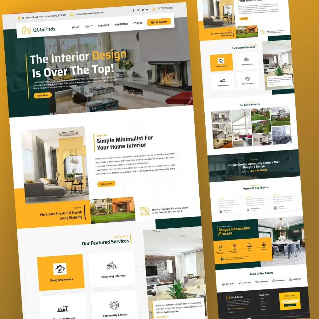Website design for home interior designers Kolkata, West Bengal