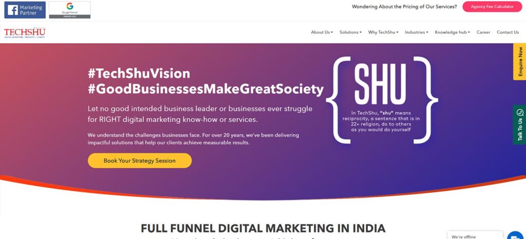 TechShu - a performance marketing agency in Kolkata.