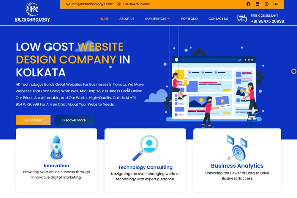 low cost website design company in kolkata - HK Technologys