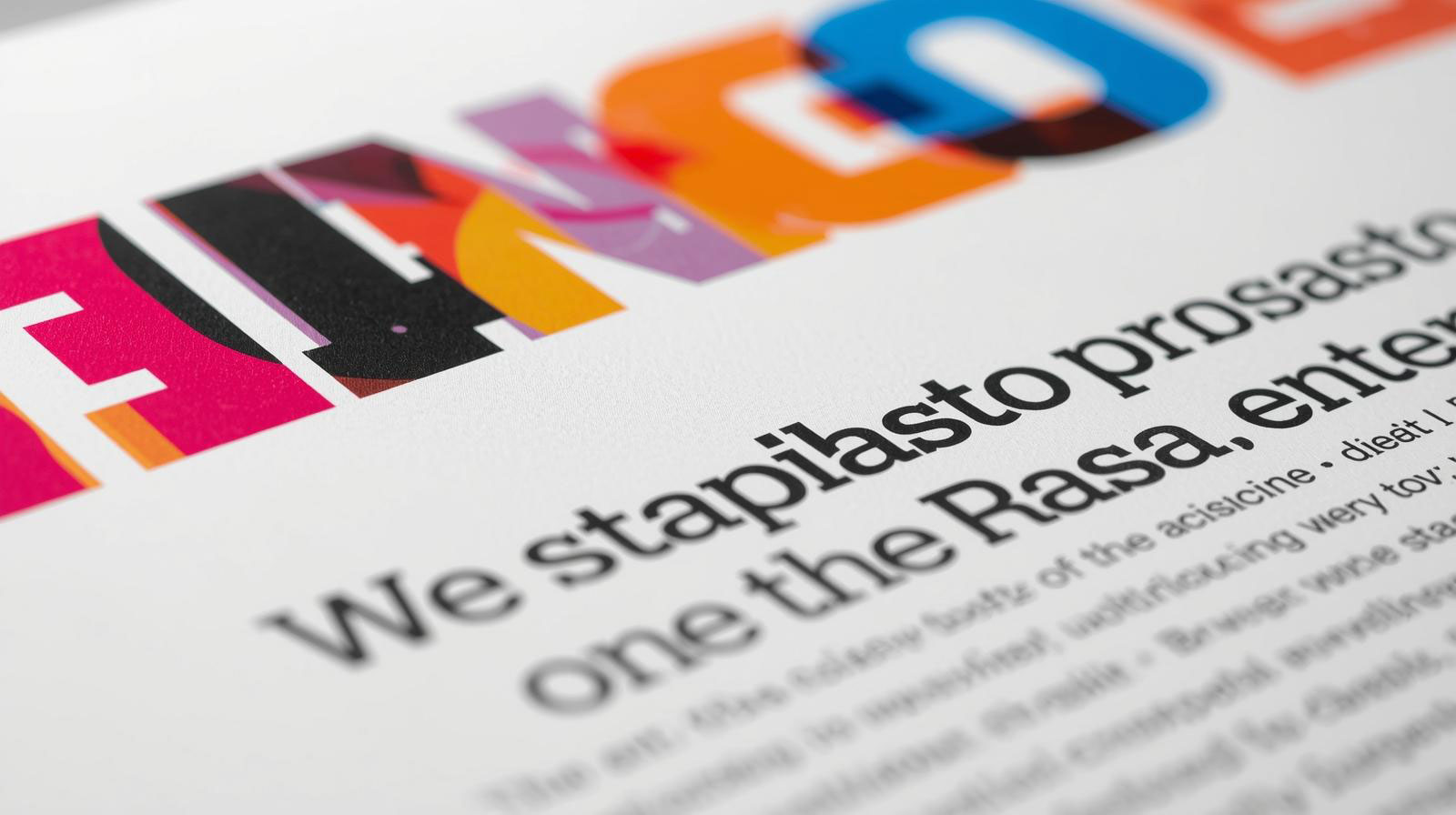 Website header design using bold expressive typography
