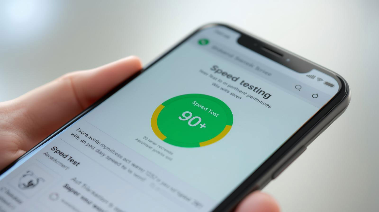 Mobile-first website design showing high page speed score for better ranking